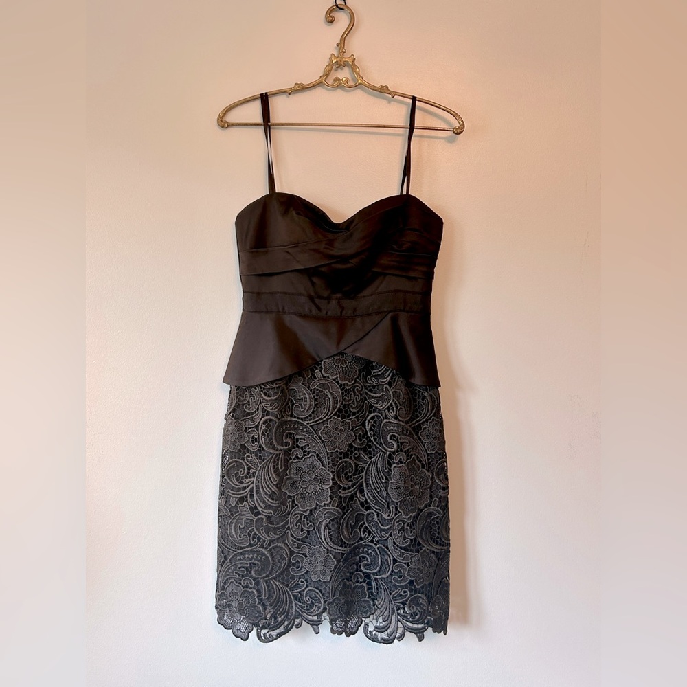 Stunning NWT BCBGMAXAZRIA black crochet lace event dress